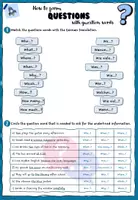 Vorschau - Arbeitsblätter - Questions with question words (Simple Present, Simple Past, Will-Future) - Seite 1