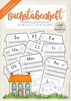 Vorschau - Arbeitsblätter - Wiederholungsheft Buchstaben Buchstabeneinführung A,M,O,I,L,U,E,S,F Flex und Flora - Deckblatt