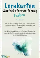 Vorschau - Bildkarten - Wortschatzerweiterung - Lernkarten - Farben - Seite 1