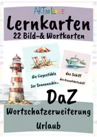 Vorschau - Merkblätter - DaZ/ DaF: Urlaubswortschatz – Lernkarten & Bildkarten - Deckblatt