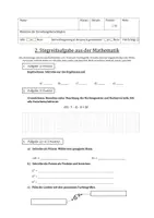 Vorschau - Test - Stegreifaufgabe (Potenzen, Grundwissen) - Deckblatt