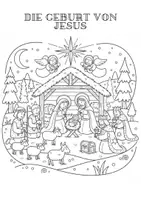 Vorschau - Arbeitsblätter - Freebie Ausmalbild "die Geburt von Jesus" (Klasse 1-3) - Seite 2