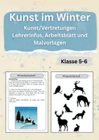 Vorschau - Arbeitsblätter - Kunst im Winter – Kreativideen & Aufgaben | Vertretungsstunde | Klasse 5–6 - Deckblatt