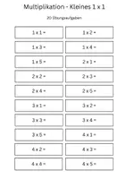 Vorschau - Arbeitsblätter - Kleines 1×1 – 10 Übungsblätter für die 2. Klasse - Deckblatt