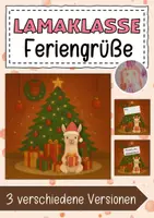 Vorschau - Anderer Materialtyp - Lamaklasse Feriengrüße Weihnachten - Deckblatt