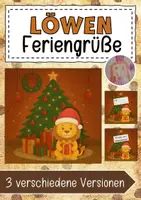 Vorschau - Anderer Materialtyp - Löwenklasse Feriengrüße Weihnachten - Deckblatt