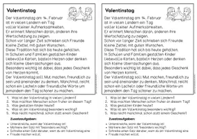 Vorschau - Arbeitsblätter - Valentinstag - Sachtexte für Hefteinträge, 3x differenziert | Leseverständnis Klasse 1 & 2 - Seite 3