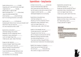 Vorschau - Arbeitsblätter - Superstitions-SONG - Deckblatt
