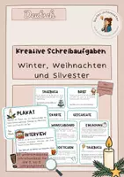 Vorschau - Stundenentwürfe - Kreative Schreibanlässe zum Thema Winter, Weihnachten und Silvester - Deckblatt