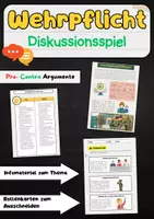 Vorschau - Aufgabenkarten - Wehrpflicht Diskussionsspiel: Pro Contra Rollenspiel - Deckblatt