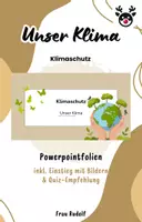Vorschau - Stundenentwürfe - PPT & Stundenentwurf: Klimaschutz inkl Lösungen Teil 10 - Unser Klima - Geografie Erdkunde - Deckblatt