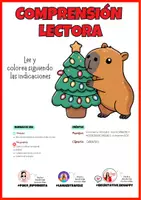 Vista previa - Hojas de trabajo - Comprensión lectora capibaras navideñas - Portada