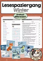 Vorschau - Arbeitsblätter - Lesespaziergang Winter (dreifach differenziert) - Deckblatt