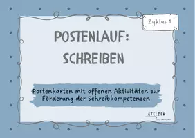 Vorschau - Stationenlernen - Kartnset Postenlauf Schreiben Zyklus 1 - Deckblatt