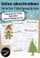 Vorschau - Arbeitsblätter - Sätze abschreiben Winter/Weihnachten | Übungen am Text - Deckblatt