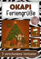 Vorschau - Anderer Materialtyp - Okapiklasse Feriengrüße Weihnachten - Deckblatt