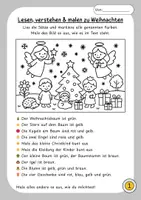 Vorschau - Arbeitsblätter - Lesen, verstehen & malen · 2/3 · 3-fach differenziert · Weihnachtszeit - Seite 1