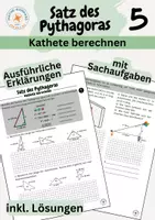 Vorschau - Arbeitsblätter - Satz des Pythagoras: Kathete berechnen - Deckblatt