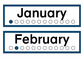 Vorschau - Präsentationen/Tafelbilder - Wortkarten "Months" (Englisch) - Seite 1