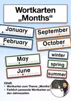 Vorschau - Präsentationen/Tafelbilder - Wortkarten "Months" (Englisch) - Deckblatt