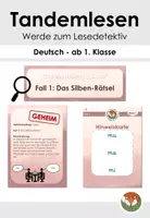 Vorschau - Aufgabenkarten - Tandemlesen: Fall 1, Das Silben-Rätsel - Deckblatt
