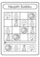 Vorschau - Arbeitsblätter - Sudoku Neujahr Glücksbringer Klasse 1 & 2 Silvester 2026 - Seite 2
