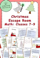 Vorschau - Arbeitsblätter - Christmas Escape Room - Math: Class 7-9: English Version - Deckblatt