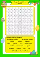Vorschau - Arbeitsblätter - Búsqueda de palabras - Pascua - Seite 1