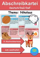 Vorschau - Unterrichtsreihen - Abschreibkartei: Thema Nikolaus - DaZ/DaF / Deutsch (schreiben • Rechtschreibung) - Deckblatt
