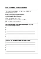 Vorschau - Arbeitsblätter - LK oder Übung Satzglieder Subjekt und Prädikat - Seite 1