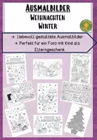 Vorschau - Mal- und Bastelvorlagen - Ausmalbilder Winter und Weihnachten - Deckblatt