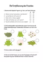 Vorschau - Arbeitsblätter - Arbeitsblatt Frosch Fortpflanzung, Lebenszyklus + Lösungen - Deckblatt