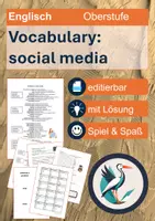 Vorschau - Arbeitsblätter - Vocabulary: social media - Vokabeln, Übungen, Ratespiel und Trashketball - editierbar - Deckblatt