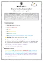 Vorschau - Merkblätter - Merkblatt Parabelanalyse (mit Schreibkonferenz) - Deckblatt