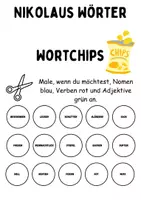 Vorschau - Mal- und Bastelvorlagen - Wortarten Chips Nikolaus - DaZ/DaF / Deutsch (Nomen • Verben • Adjektive) - Seite 2