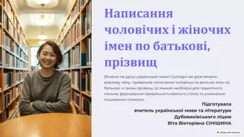 Попередній перегляд - Написання чоловічих і жіночих імен по батькові, прізвищ - Обкладинка