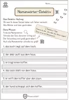 Vorschau - Arbeitsblätter - Deutsch 2. Klasse: Großschreibung Nomen | Sätze korrigieren | Kreatives Schreiben | Differenziert - Seite 1