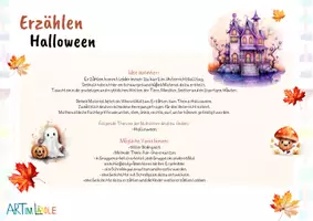 Vorschau - Poster - Halloween Wimmelbild – Erzählen & Sprechen fördern | Deutsch Grundschule - Seite 1