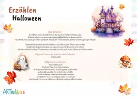 Vorschau - Poster - Wimmelbild zum Erzählen – Halloween | Deutschunterricht Grundschule - Seite 1