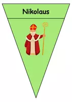 Vorschau - Mal- und Bastelvorlagen - Große Wimpel Nikolaus - Für Girlande oder Kette (Deko) - DaZ/DaF / Deutsch (Wortschatz) - Seite 2