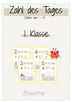 Vorschau - Stationenlernen - Die Zahl des Tages – Zahlenheft für den Mathestart 1-10 - Deckblatt