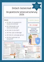 Vorschau - Stundenentwürfe - Einfach Sozialstaat - Die gesetzliche Unfallversicherung 2026 (in leichter Sprache) - Deckblatt