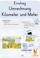 Vorschau - Präsentationen/Tafelbilder - Umrechnung Kilometer - Einstieg (Bildkarten + Präsentation) - Deckblatt