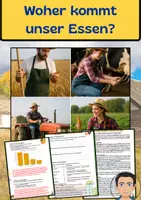 Vorschau - Arbeitsblätter - Woher kommt unser Essen - Vom Bauernhof zum Teller - Deckblatt