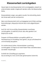 Vorschau - Arbeitsblätter - Klassenarbeit zurückgeben – Abschreibtext zur Reflexion - Seite 2