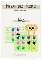 Vorschau - Spiele - Finde die Paare – Farben lernen DaZ (2-fach differenziert) - Deckblatt