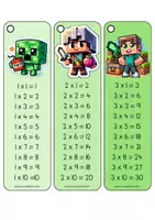 Vista previa - Tarjetas / Manipulativos - LLAVERO TABLAS DE MULTIPLICAR MINECRAFT - página 2
