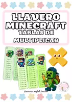 Vista previa - Tarjetas / Manipulativos - LLAVERO TABLAS DE MULTIPLICAR MINECRAFT - Portada