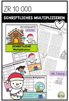 Vorschau - Arbeitsblätter - Schriftliches Multiplizieren – Kartei im Zahlenraum bis 10 000 - Deckblatt