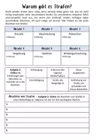 Vorschau - Arbeitsblätter - Werte und Normen / Strafen / Verwarnungen / Klasse 5,6,7 - Seite 1
